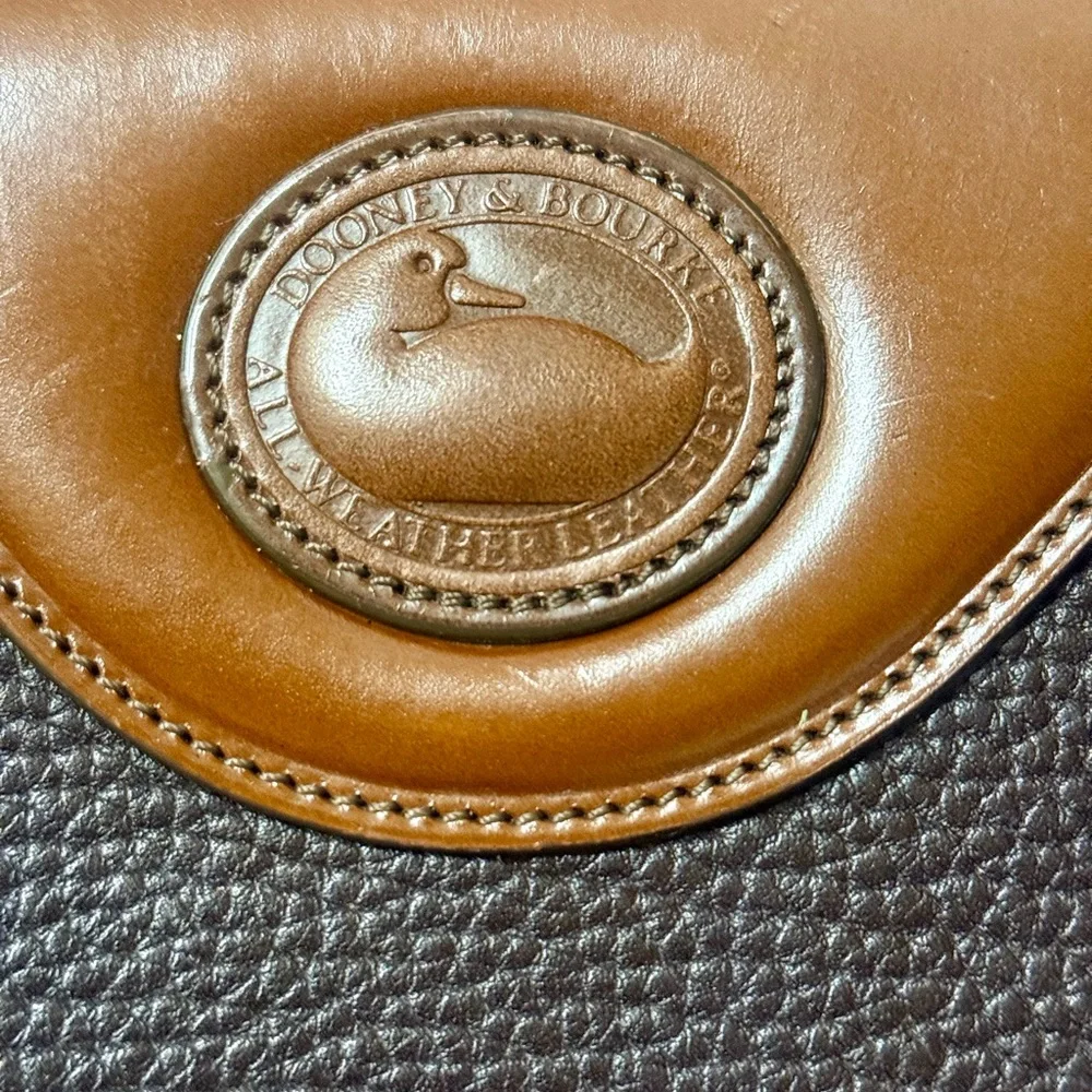Dooney & Bourke AWL Leather Satchel Vintage Brown Black